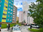 V Ostravě-Dubině hořelo, hasiči zachránili nájemníka, psa a morče