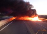 Fotogalerie: Když na dálnici začne hořet autobus